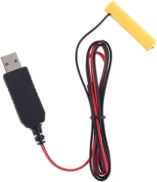 1m AA Battery Eliminator Power Supply Adapter, USB Power Supply Cable Replace1.5V for Clocks Toys 1.5V