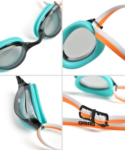 Image of ARENA Unisex Python Racing Swim Goggles for Men and Women Anti-Fog No Leak Max Comfort Dual Strap, Mirror /Non-Mirror Lens