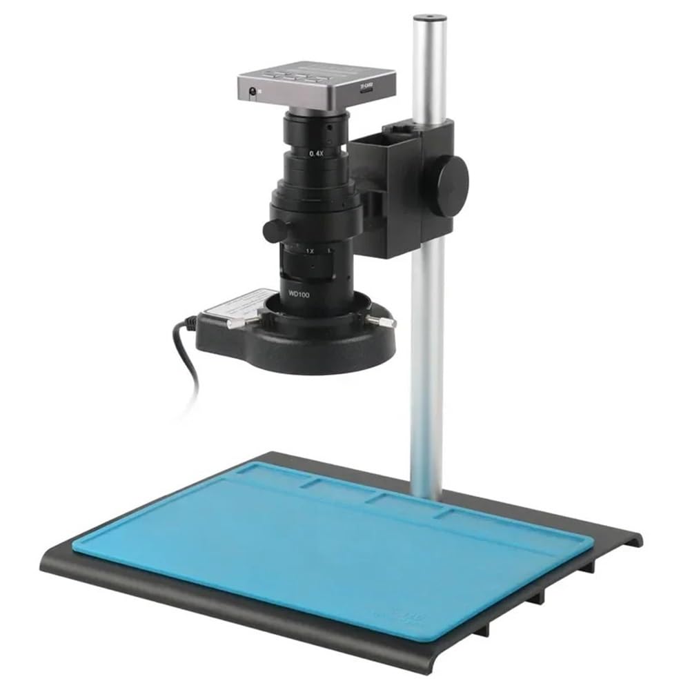 Kit di Accessori per microscopio 8.3MP 4K 1080P HDMI USB Videocamera per microscopio Industriale Digitale elettronico 100X Obiettivo con Attacco C Luce a 56 LED(200x Lens)