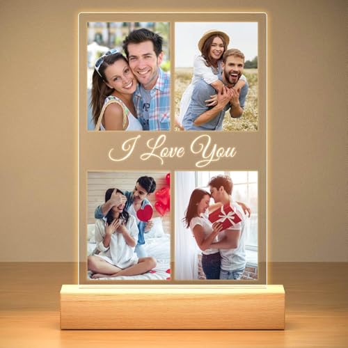 Custtech Custom Picture Frames, Personalized Photo Frames, Customized Picture Frame, Personalized Valentines Day Gifts for Women Men Her Him Girlfriend Boyfriend Couple