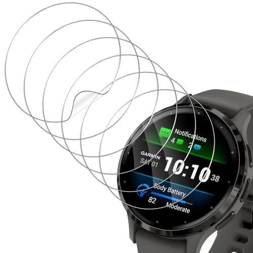 HidWee 6 Pièces Protection Écran Compatible avec Garmin Venu 3S, HD Sans Bulles Protection D'écran en TPU Flexible[Pas le verre], Anti-Huile/Anti-Rayures [Transparent]