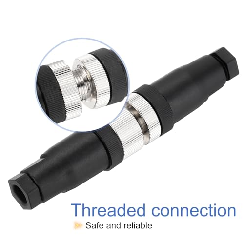 MECCANIXITY 2Pcs 8 Pin M12 Macho Conector Aviación miniatura 6