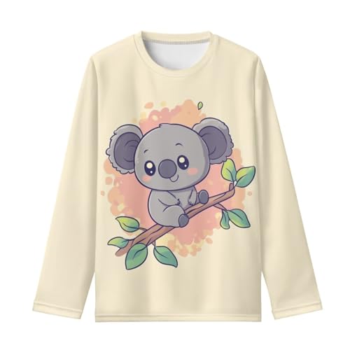 Image of Girls Long Sleeve Shirt with Cute Graphic Casual Pullover Tops 3-16Y