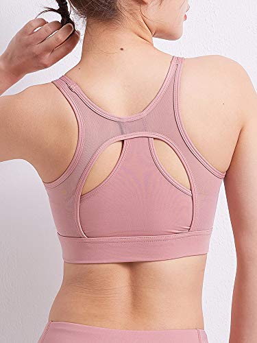 pedkit Sutiã esportivo feminino cruzado malha nas costas emenda sem fio removível almofada respiráve