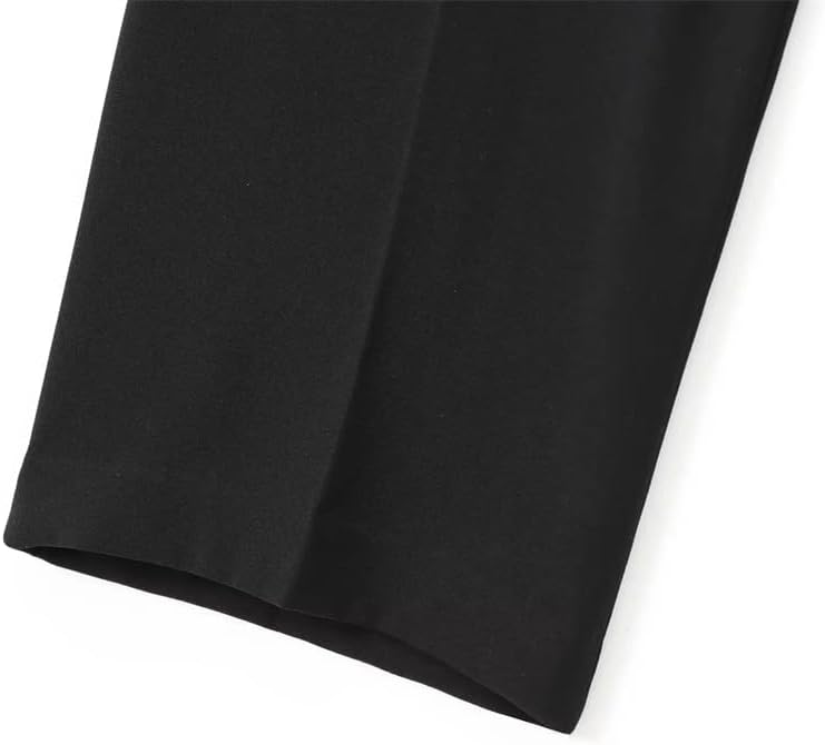 Women's High-Waist Double-Breasted Straight-Leg Suit Trousers