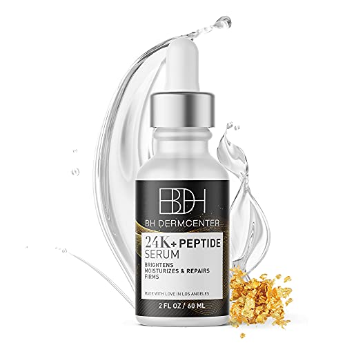Bh Dermcenter - Hydrating Peptide Serum With 24K Genuine Gold Leaf, Peptide Facial Serum, Skin Care Essential For All Skin Types 2Oz (60Ml) #TOP26