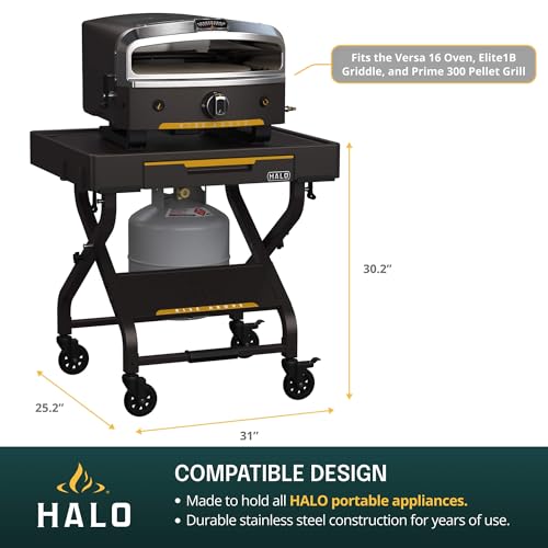 HALO Outdoor Countertop Cart | Prep Station or Griddle/Oven Cooking Surface | Collapsible, Portable, Tool Hooks and Propane Storage | HO-1006-XNA - image 2