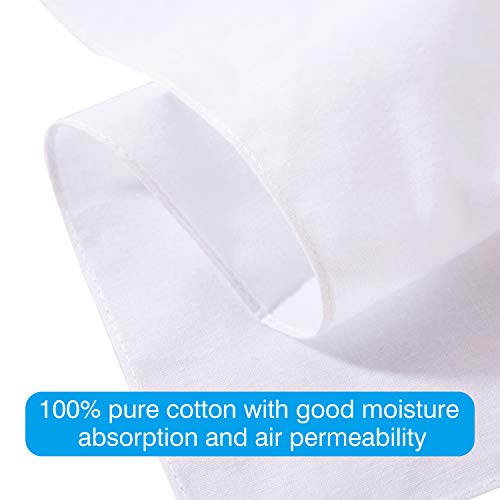 Men's Handkerchiefs 18 Pack 100% White Cotton Solid White Hankie #TOP4