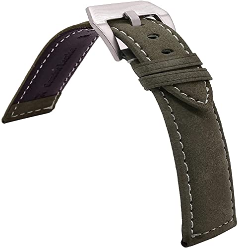 Watch band cuir crocodile marron 18mm fermoir or bracelet montre homme femme