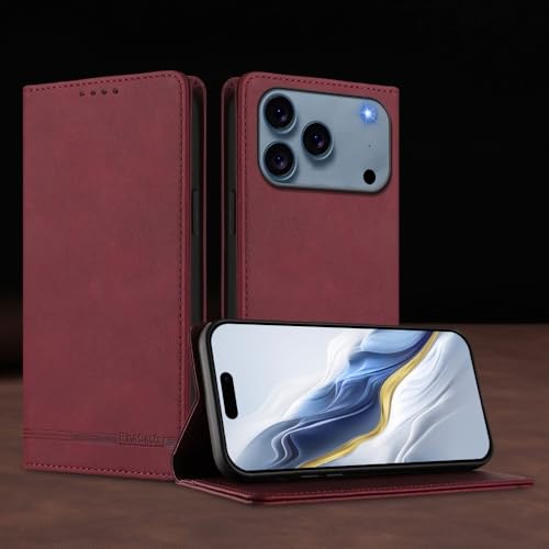 Étui iPhone 17 rouge vin à rabat : l'accessoire idéal pour vos sorties en ville