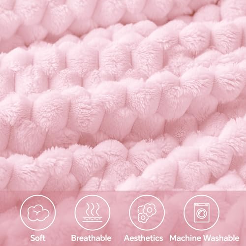 Image of BEDELITE Throw Blanket for Couch, Soft Cozy Gifts for Women, Cherry Blossom | 3D Jacquard Decorative Fleece Blanket, Super Soft Plush Throw, Cute Birthday Gift for Women, Suitable for All Seasons, 50*60