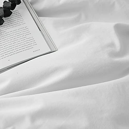 Mixinni MX022 WHITE-KK Hotel Quality 3Pc Duvet Cover Set Queen White 100% Washed Microfiber 1 Duvet Cover thumb #5
