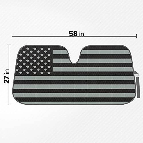 Bdk American Flag Windshield Sunshade For Car Truck & Suv - Folding Car Sun Shade For Front Window, Auto Sun Visor Heat Protection, Car Sunscreen Blocks Uv Rays And Keeps Vehicle Cool (58 X 27 Inch) #TOP7