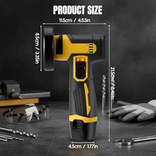 12V Mini Cordless Angle Grinder, Mini Angle Grinder Tool with 3 in Grinding Disc, 19500 RPM, 6 Cutting Discs, 2pcs Batteries, Cordless Angle Grinder Tool Kit for Cutting Polishing and Grinding