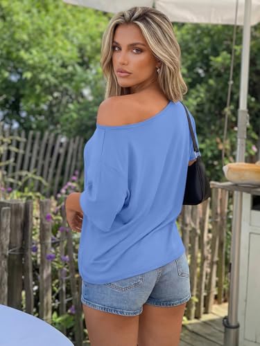 Image of Trendy Queen Womens Off the Shoulder Tops Oversized Summer Spring T-Shirts 2026