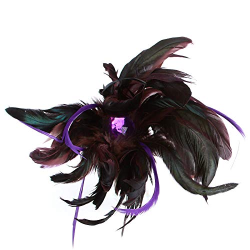 Factory Direct Craft Purple Plum Feather Spray - Stem for Wedding Centerpieces, Party Decorations, Costumes and Crafts (Size: 16