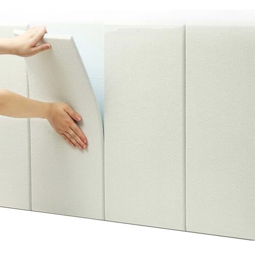 HLTQL Panel De Pared Adhesivo Acolchado、Acolchado Pared Cama NiñOs Adhesivo、Cabecero Adhesivo、Panel Acolchado para Pared(#Beige)