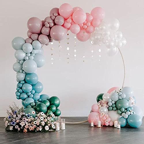 Φ7.2ft (2.2m) Large Size Golden Metal Round Balloon Arch kit Decoration, for Birthday Party Decoration, Wedding Decoration, Graduation Decorations and Baby Shower Photo Background Decoration