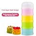 Formula Dispenser, Kidsmile Twist-Lock Stackable On-The-Go BPA Free Milk Powder Box Baby Food Storage Container Snack Cups for Toddlers - 4 Feeds, no Powder Leakage