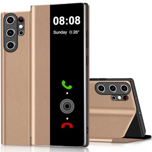Protection Galaxy S26 Ultra dorée idéale pour vos appels et séries en voyage