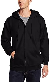 Hanes Men's Full Zip Ultimate Heavyweight Fleece Hoodie, Black, Medium