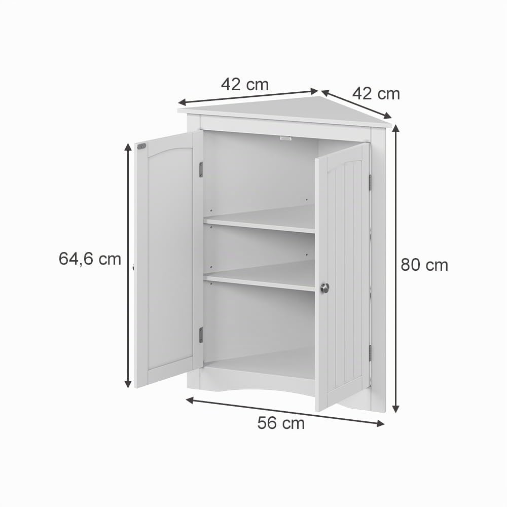 Vicco Eckschrank Bianco, Weiß, 56 x 80 cm