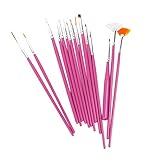 Nuevo y de alta calidad. Generic - Juego de 15 pinceles para uñas, color rosa