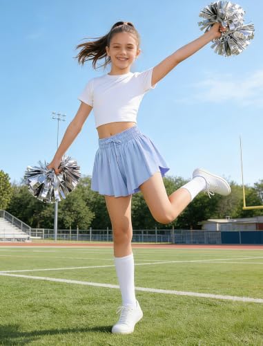 Image of EXARUS Girls Butterfly Shorts Athletic Flowy Cheer Dance Skorts Teen