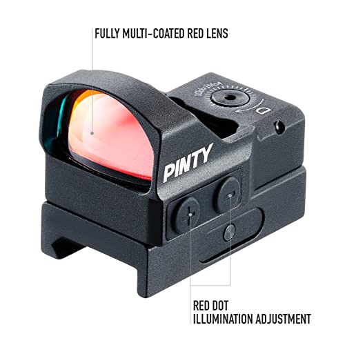 Pinty Micro Red Dot Sight With Picatinny And Weaver Rail Qd Mount | 3.5 Moa Red Dot Reflex Sight With Multicoated Lenses 5 Brightness Levels For Rifles Pistols Bb Pellet Airsoft Guns, Battery Included #TOP5