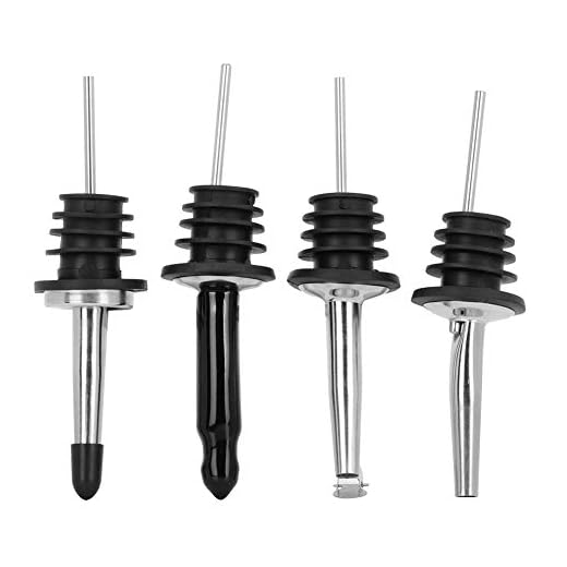 Liquor Pourer 304 Rostfritt Stål Liquor Spirit Pourers Oljeflaska Pipar 4st Wine Pourer Spout för Bar Hem Kök