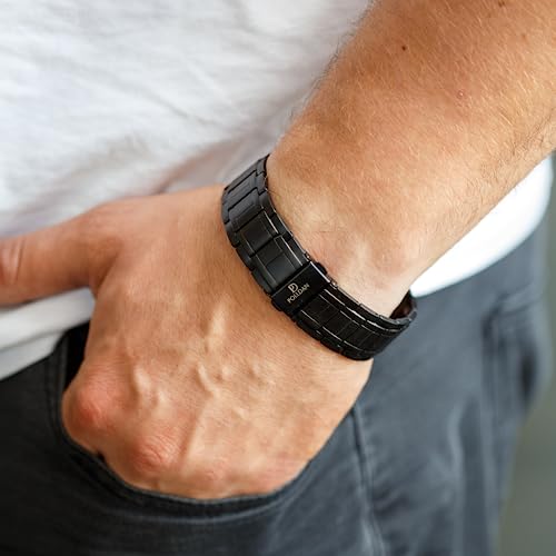 POLLDAN® 3X Power Magnetic Bracelets For Men | 6200 Gauss Strength Mens Titanium Bracelet with Fold-Over Clasp, Adjustable Length, Gift Box, Sizing Tool | Innovative Magnets Alloy - Patent2