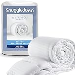 Snuggledown Soft Touch Double Duvet 13.5 Tog - Extra Warm, Thick & Cosy Winter Quilt for Chilly Nights | UK-Made, Satin Striped Cover, Non-Allergenic, Machine Washable (200 x 200cm)