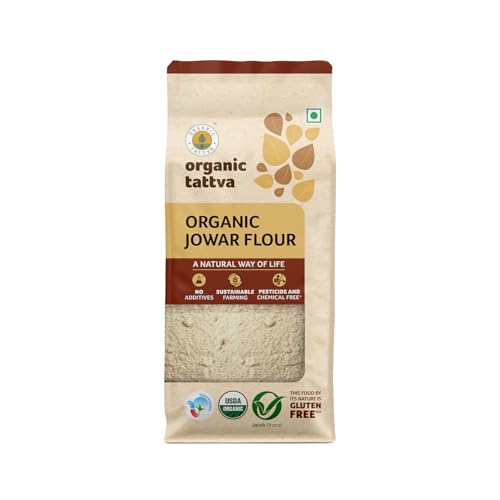 Image of Organic Tattva Jowar Atta - All Natural and Fresh Sorghum Flour (500g, Pouch) | Pure & Organic Jowar Flour for Healthy Cooking