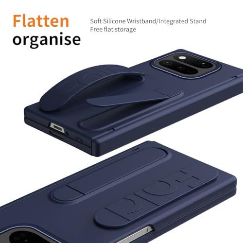 Coque Pixel 11 Pro Fold bleu avec film protecteur intégré et support antichoc - 2