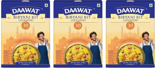 Image of Daawat Biryani Kit Lucknowi | Authentic Recipe | Ready in 30 min | Ready to Cook | 334 gm (Pack of 3)