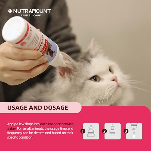 Image of Ear Cleanser 150ml /5 fl.oz for Dogs, Cats and Livestock Cleanses Ear Canal Reduces Ear Odor Twin Pack