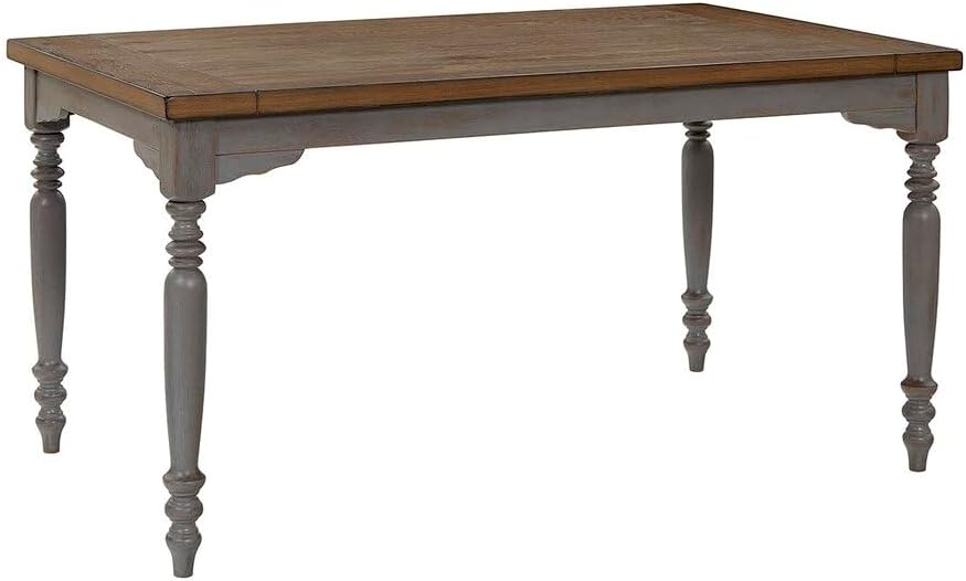 Progressive Furniture Midori Dining Table, 59" W x 35" D x 30" H, Oak/Brushed Gray