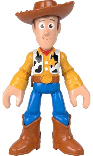 Imaginext Fisher-Price Woody Figura articulada XL de 24 cm com a roupa característica do filme, inspirada em Toy Story da Disney Pixar, JMD33