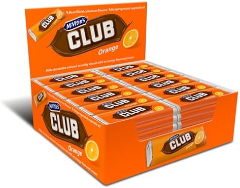 McVitie's Club Orange Biscuit Bars, Zesty Orange Flavour, 22 g (Pack of 60)