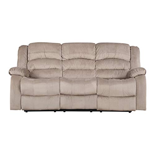 Image of HomeTown Bradford Fabric Three Seater Recliner in Beige Colour