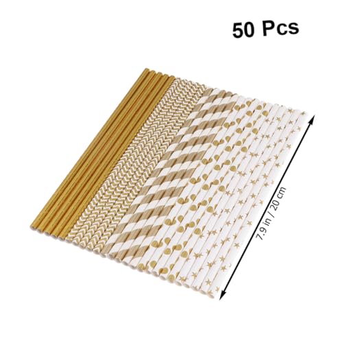 50 pitillos biodegradables de papel con diseño de corazones miniatura 3