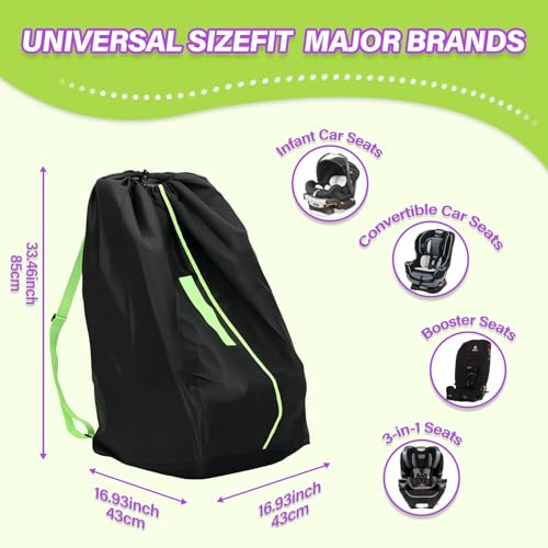 car seat travel bag for airplane carseat bags for air travel waterproof durable carrier cover for infant amp toddler car seatsportable carseat cover with shoulder straps and 2 luggage tags