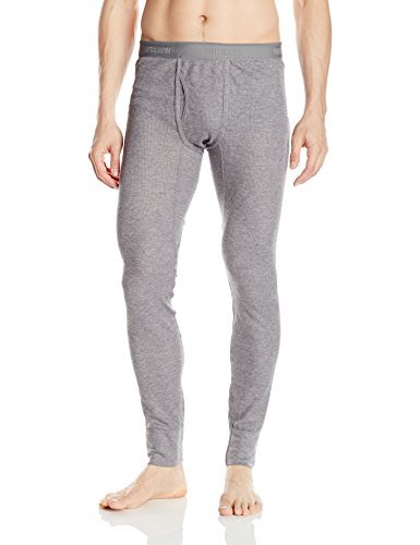 Fruit of the Loom Men's Premium Natural Touch Thermal Bottom, Charcoal Grey Heather, Large