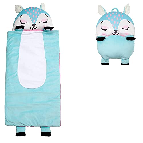Image of Kid's Nap Buddies Character Preschool Nap Mat, Toddler Sleeping Bag with Pillow for Daycare, Ages 3+