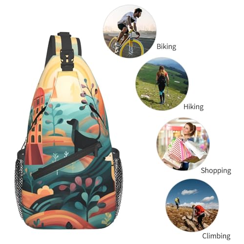 Bolso Pequeño Bandolera para Senderismo con Diseño de Teckel miniatura 6