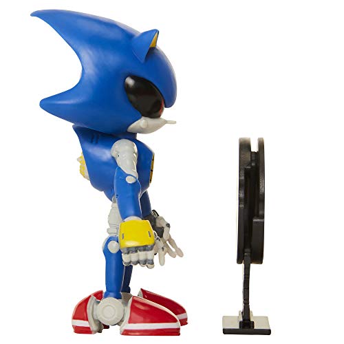 Sonic The Hedgehog Collectible Metal Sonic 4" Bendable Flexible Action Figure With Bendable Limbs & Spinable Friend Disk Accessory Perfect For Kids & Collectors Alike For Ages 3+ #TOP3