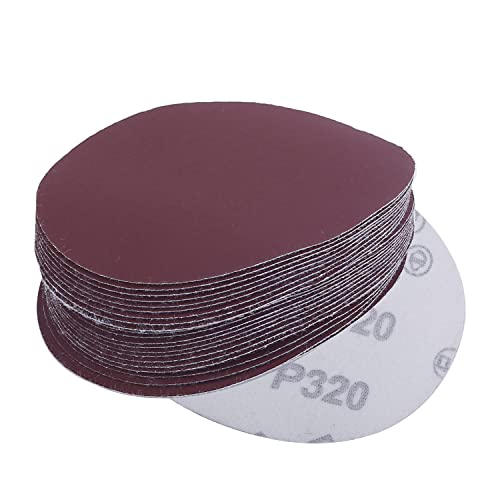 Utoolmart ディスクペーパー サンダー サンディングディスク サンドペーパー ダブルアクション マジック ペーパー 研磨 やすり 電動サンダー用 サンディングパット 木工用 ランダムアクションサンダー用 サンディング 研磨 サンダー用紙やすり丸型 #320 工木工生地研磨用 4インチ 外径 100mm 50枚
