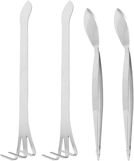 Ipetboom 4pcs Stainless Steel Bonsai Tools Set with Fish Bone Tweezers and Long Forceps for Trimming and Easy Cleaning, Gardening Tool Kit for Bonsai Plants and Succulent Care