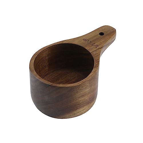 Mewutal 1PCS 1/3 Wooden Measuring Cup 1/3 Cup Wood Kitchen Measuring Spoon