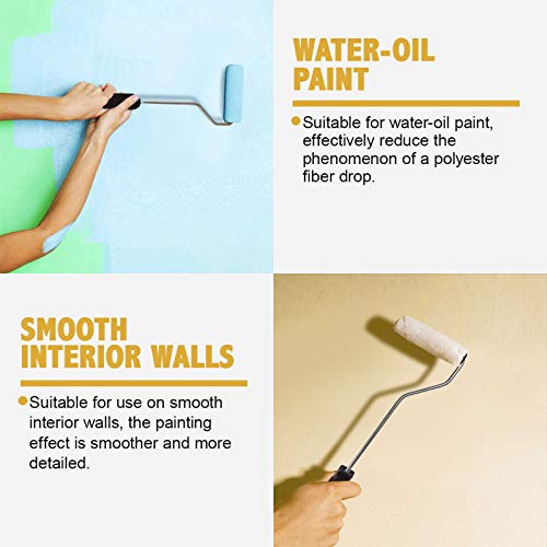 Pilot Fish 11Pcs Paint Roller Kit, Small Paint Roller With 10Pcs 4 Inch Covers, Mini Paint Roller With Long Roller Frame, Paint Rollers For Painting Walls, Wall Painting Tools #TOP4